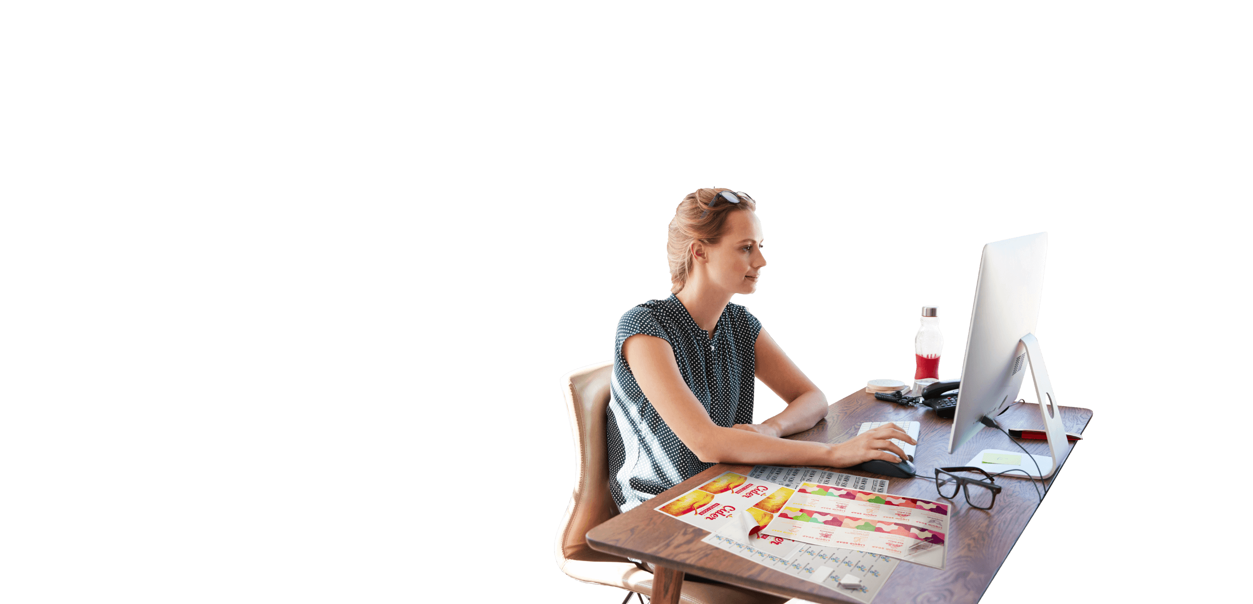 Lady working on computer